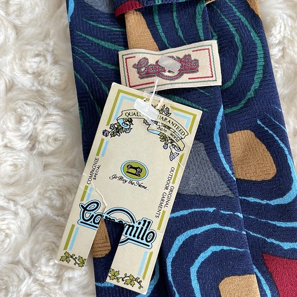 Camarillo  Men’s Silk Tie Printed Navy Multi Color NWT - Picture 7 of 9